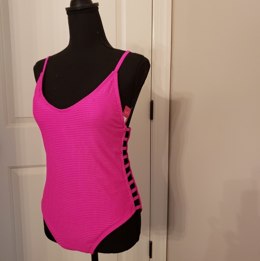 Hot Pink One Piece Swimsuit (L) large